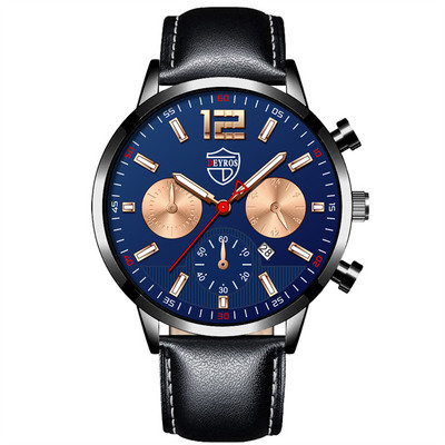 Modes vīriešu pulksteņi vīriešu biznesa nerūsējošā tērauda kvarca rokas pulkstenis kalendārs gaišs vīriešu ikdienas ādas pulkstenis reloj hombre