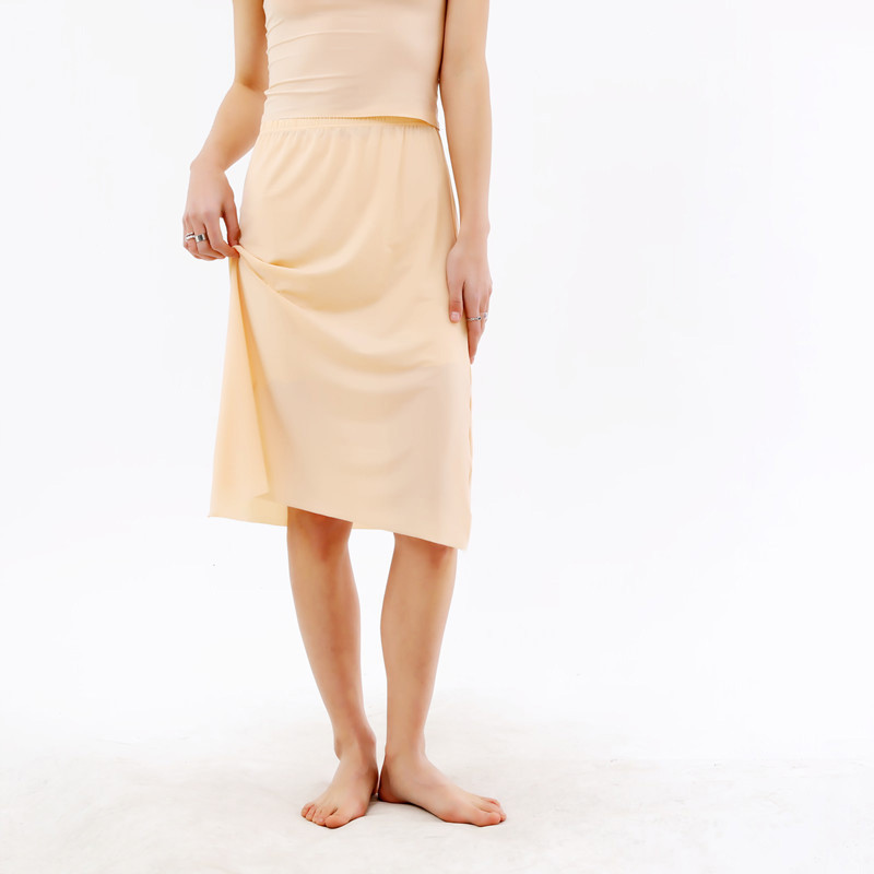 Nagy méretű alsószoknya félig csúszott női ruha nyári vékony jeges selyem magas derékú, elasztikus behatolásgátló alsószoknya bélés 110 kg