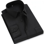 Ανδρικό φόρεμα casual μακρυμάνικο πουκάμισο Twill λευκό μπλε γκρι μαύρο ανδρικό πουκάμισο για άντρες Social επώνυμα πουκάμισα 6XL 7XL 8XL 9XL Gozbkf