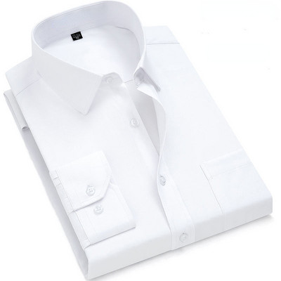 Ανδρικό φόρεμα casual μακρυμάνικο πουκάμισο Twill λευκό μπλε γκρι μαύρο ανδρικό πουκάμισο για άντρες Social επώνυμα πουκάμισα 6XL 7XL 8XL 9XL Gozbkf