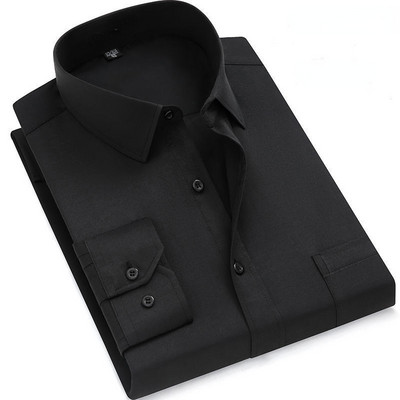 Ανδρικό φόρεμα casual μακρυμάνικο πουκάμισο Twill λευκό μπλε γκρι μαύρο ανδρικό πουκάμισο για άντρες Social επώνυμα πουκάμισα 6XL 7XL 8XL 9XL Gozbkf