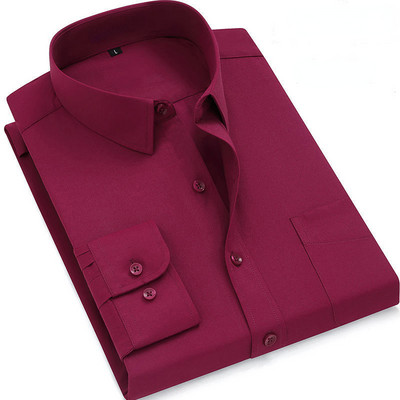 Ανδρικό φόρεμα casual μακρυμάνικο πουκάμισο Twill λευκό μπλε γκρι μαύρο ανδρικό πουκάμισο για άντρες Social επώνυμα πουκάμισα 6XL 7XL 8XL 9XL Gozbkf