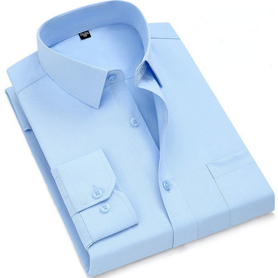 Ανδρικό φόρεμα casual μακρυμάνικο πουκάμισο Twill λευκό μπλε γκρι μαύρο ανδρικό πουκάμισο για άντρες Social επώνυμα πουκάμισα 6XL 7XL 8XL 9XL Gozbkf