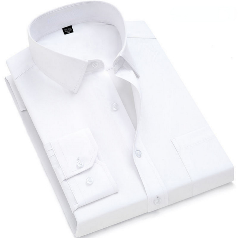 Ανδρικό φόρεμα casual μακρυμάνικο πουκάμισο Twill λευκό μπλε γκρι μαύρο ανδρικό πουκάμισο για άντρες Social επώνυμα πουκάμισα 6XL 7XL 8XL 9XL Gozbkf