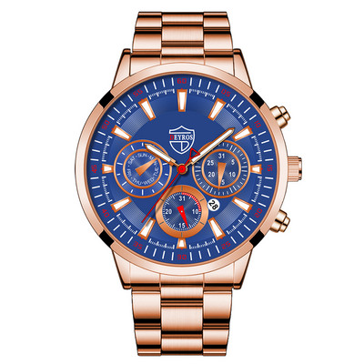 Muški kvarcni satovi od nehrđajućeg čelika Modni muški poslovni kalendar Luksuzni ručni satovi Sportski svjetleći muški set narukvica sa satovima