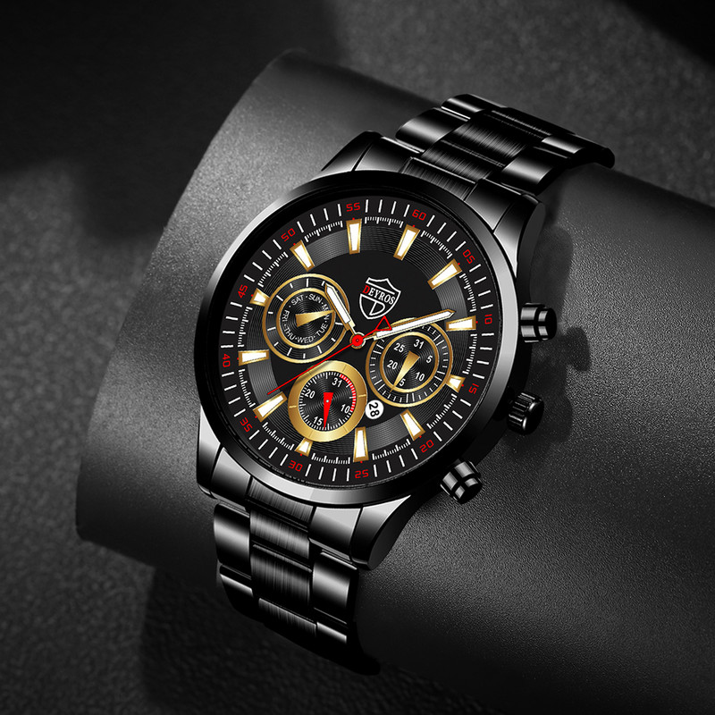 Muški kvarcni satovi od nehrđajućeg čelika Modni muški poslovni kalendar Luksuzni ručni satovi Sportski svjetleći muški set narukvica sa satovima