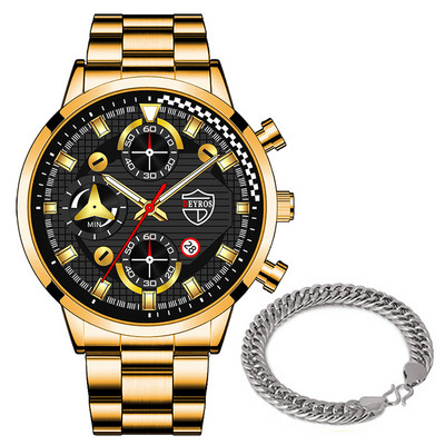 Meeste spordikellad Luksuslik hõbedane roostevabast terasest kvartsist käekell Kalender Kuupäev Mood Meeste vabaajakäekell äritegevusele