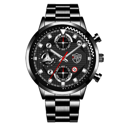 Meeste spordikellad Luksuslik hõbedane roostevabast terasest kvartsist käekell Kalender Kuupäev Mood Meeste vabaajakäekell äritegevusele