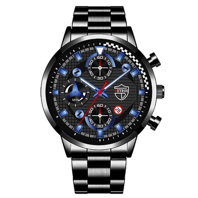 Meeste spordikellad Luksuslik hõbedane roostevabast terasest kvartsist käekell Kalender Kuupäev Mood Meeste vabaajakäekell äritegevusele