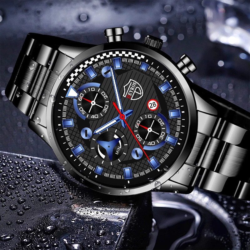 Meeste spordikellad Luksuslik hõbedane roostevabast terasest kvartsist käekell Kalender Kuupäev Mood Meeste vabaajakäekell äritegevusele