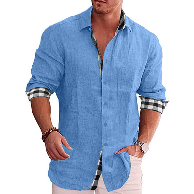 Ανδρικά casual πουκάμισα vintage βαμβακερά λινό φαρδιά μπλουζάκια μακρυμάνικο μπλουζάκι άνοιξη φθινόπωρο Casual όμορφο ανδρικό πουκάμισο 2023 Νέο