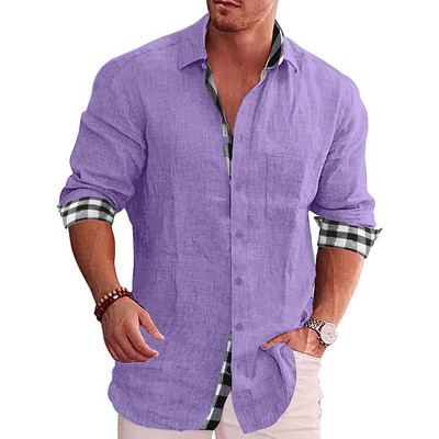 Ανδρικά casual πουκάμισα vintage βαμβακερά λινό φαρδιά μπλουζάκια μακρυμάνικο μπλουζάκι άνοιξη φθινόπωρο Casual όμορφο ανδρικό πουκάμισο 2023 Νέο