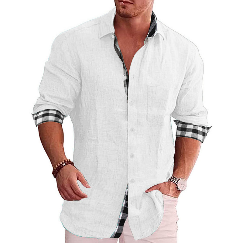 Ανδρικά casual πουκάμισα vintage βαμβακερά λινό φαρδιά μπλουζάκια μακρυμάνικο μπλουζάκι άνοιξη φθινόπωρο Casual όμορφο ανδρικό πουκάμισο 2023 Νέο