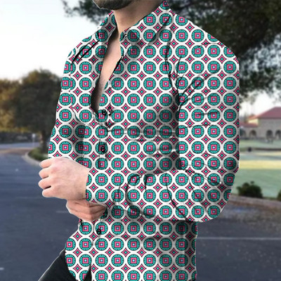 Pavasara rudens krekls ar garām piedurknēm Vīriešu slaidi formāli biznesa krekli Vīriešu modes top Blūzes Drukāt Ikdienas sabiedriskie krekli Vīriešu apģērbs