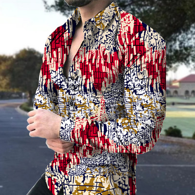 Pavasara rudens krekls ar garām piedurknēm Vīriešu slaidi formāli biznesa krekli Vīriešu modes top Blūzes Drukāt Ikdienas sabiedriskie krekli Vīriešu apģērbs