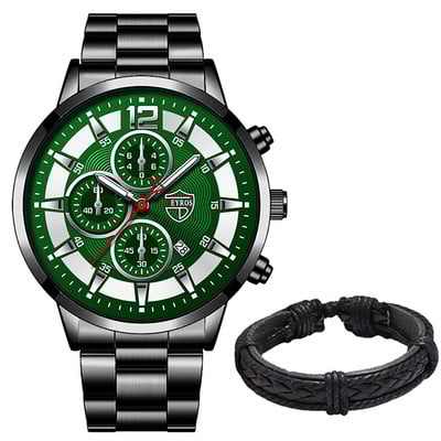 Brändi meeste käekellad, roostevabast terasest kvartsist randmekell meeste vabaaja kuupäevaga helendav nahast käevõru kell