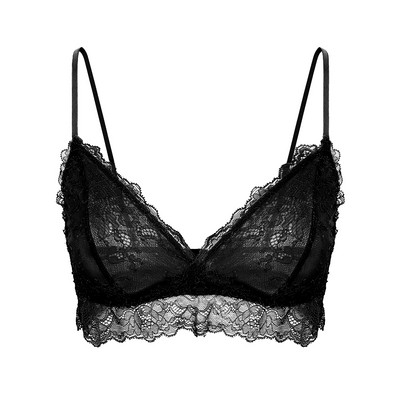 Női felső szexi átlátszó melltartó, csipkehálós fehérnemű, drótmentes áttetsző bralette tömör puha átlátszó melltartó nőknek