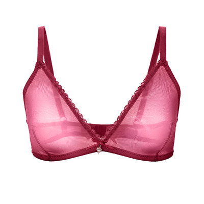Női felső szexi átlátszó melltartó, csipkehálós fehérnemű, drótmentes áttetsző bralette tömör puha átlátszó melltartó nőknek