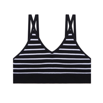 FINETOO Ženske kratke majice bez rukava Bešavno donje rublje Ženske kratke majice Seksi donje rublje Donje rublje Jastučić Kamizol Ženska prugasta ljepota