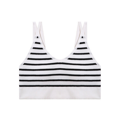 FINETOO Ženske kratke majice bez rukava Bešavno donje rublje Ženske kratke majice Seksi donje rublje Donje rublje Jastučić Kamizol Ženska prugasta ljepota