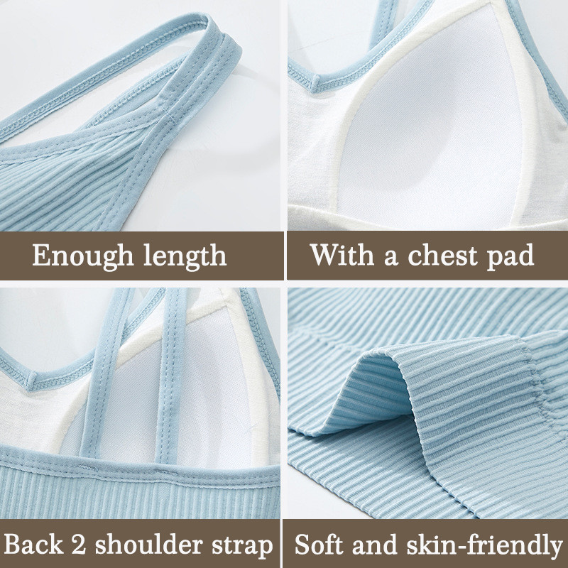 FINETOO Naiste Tank Crop Top Õmblusteta aluspesu Naiste Crop Topid Seksikas pesu Intiimne Pad Camisole Naiste Triibuline Ilu Tagasi