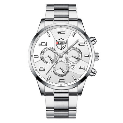 Satovi za muškarce Muški muški poslovni sat sa čeličnom trakom Svjetleći kvarcni sat Muški modni kalendarski sat Vojni muški sat