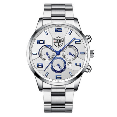 Satovi za muškarce Muški muški poslovni sat sa čeličnom trakom Svjetleći kvarcni sat Muški modni kalendarski sat Vojni muški sat