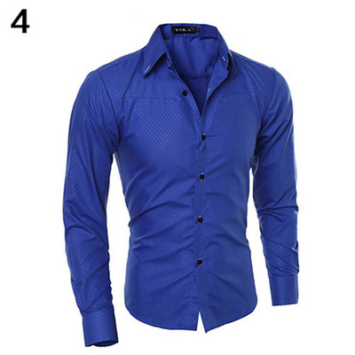 Nauji prabangūs vyriški Argyle marškinėliai Business Style Slim Soft Comfort Slim Fit Styles Ilgomis rankovėmis laisvalaikio suknelės marškinėliai Dovana vyrams