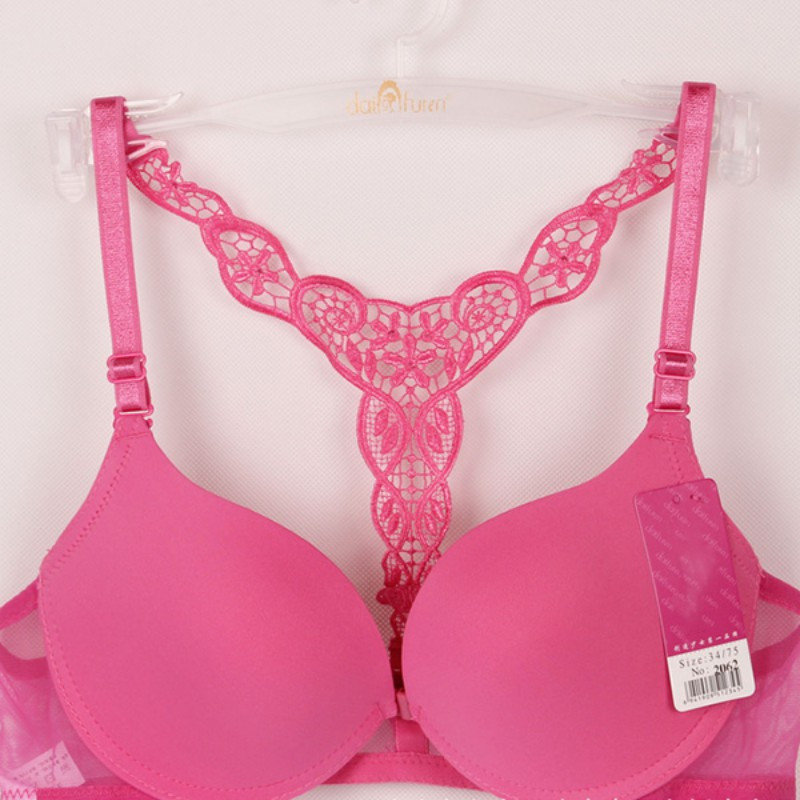Y linijos petnešėlės Racerback liemenėlė, moteriška priekyje Sexy Bras Juoda Balta Bralette Rožinis apatinis trikotažas Besiūlė liemenėlė Push Up