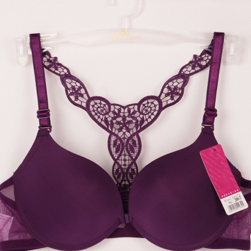 Y linijos petnešėlės Racerback liemenėlė, moteriška priekyje Sexy Bras Juoda Balta Bralette Rožinis apatinis trikotažas Besiūlė liemenėlė Push Up