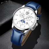 Luksusa vīriešu biznesa pulksteņi Mode vīriešu ādas kvarca rokas pulkstenis kalendārs vīriešu ikdienas sporta pulkstenis Gaismas pulkstenis reloj hombre