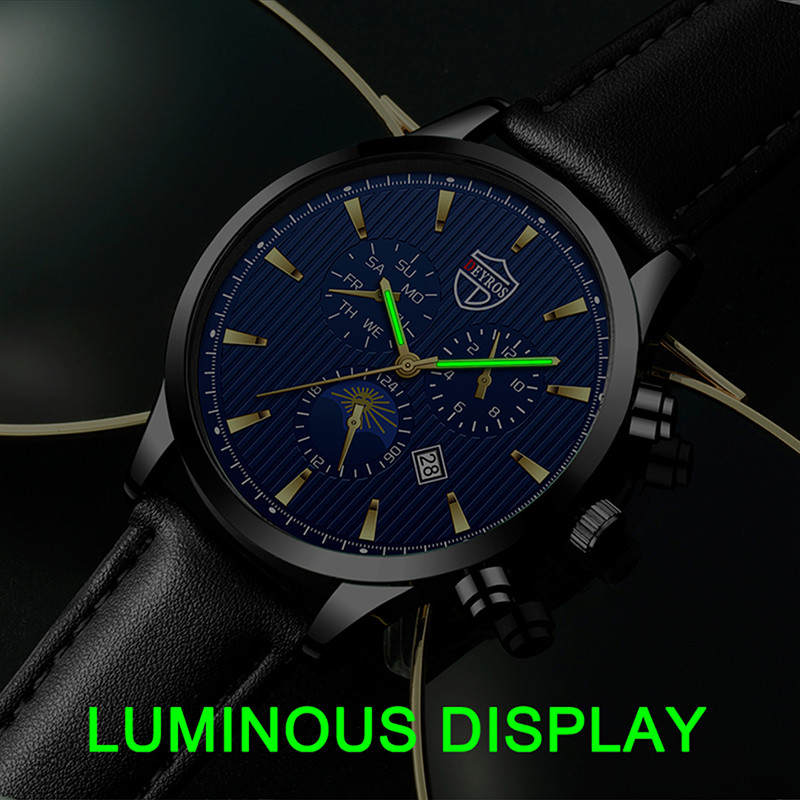 Luksusa vīriešu biznesa pulksteņi Mode vīriešu ādas kvarca rokas pulkstenis kalendārs vīriešu ikdienas sporta pulkstenis Gaismas pulkstenis reloj hombre