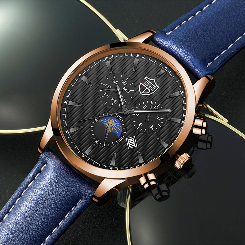 Luksusa vīriešu biznesa pulksteņi Mode vīriešu ādas kvarca rokas pulkstenis kalendārs vīriešu ikdienas sporta pulkstenis Gaismas pulkstenis reloj hombre