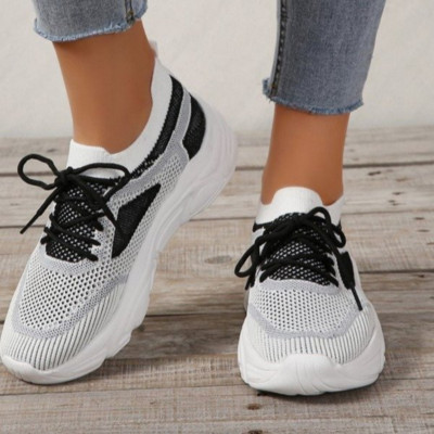 2023 Női cipők vastag talpú zöld lapos Női cipők Hétköznapi, légáteresztő hálós, sétacipők Női cipők