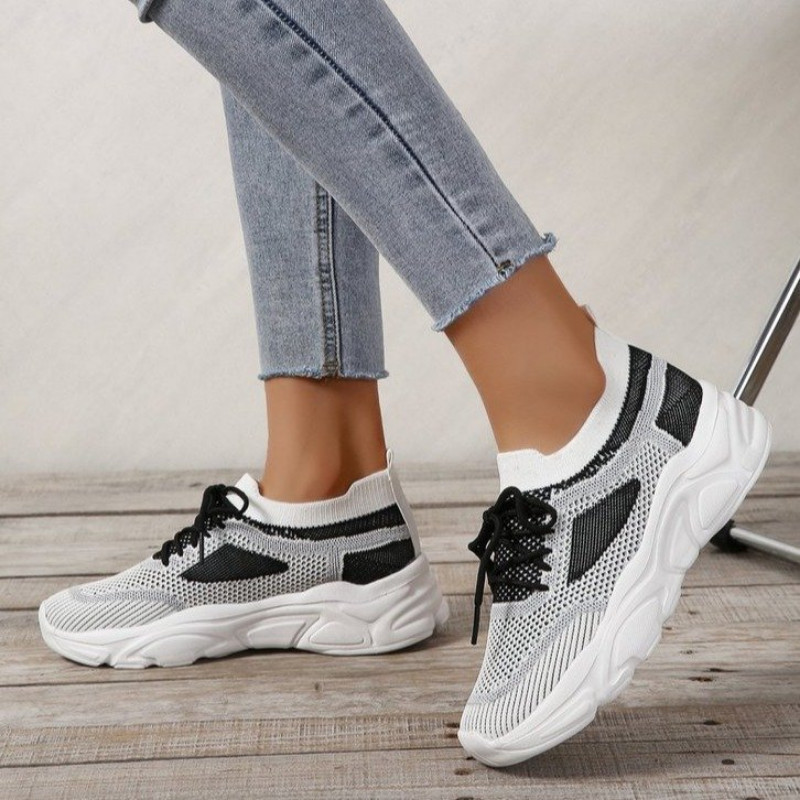 2023 Női cipők vastag talpú zöld lapos Női cipők Hétköznapi, légáteresztő hálós, sétacipők Női cipők