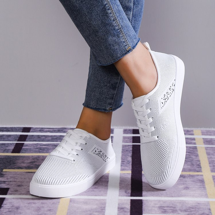 Valged vabaajajalatsid Suvised kummist tald, vulkaniseeritud tennisekingad Moodsad kõndimisjalatsid Naiste tossud Nööritavad naistejalatsid