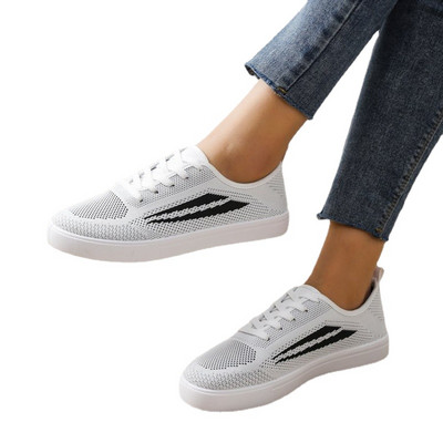 Divatos női légáteresztő hálós cipők nyári lapos női kényelmes platform fűzős alkalmi cipők női tornacipők fűzős