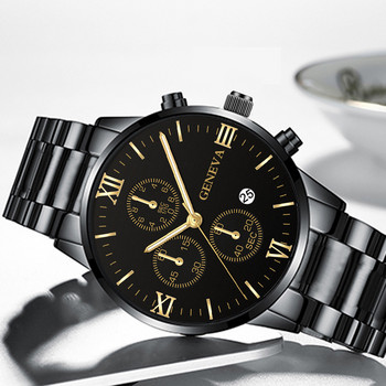 reloj hombre Ανδρικά ρολόγια μόδας Πολυτελές ρολόι χειρός χαλαζία από ανοξείδωτο ατσάλι Ανδρικό επαγγελματικό casual ρολόι ημερολογίου relogio masculino