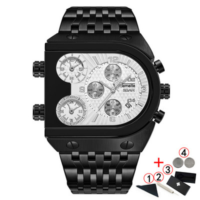 TEMEITE Zelta vīriešu pulksteņi Top zīmola luksusa nerūsējošā tērauda militārā kvarca liela izmēra zelta vīriešu rokas pulkstenis Relogio Masculino