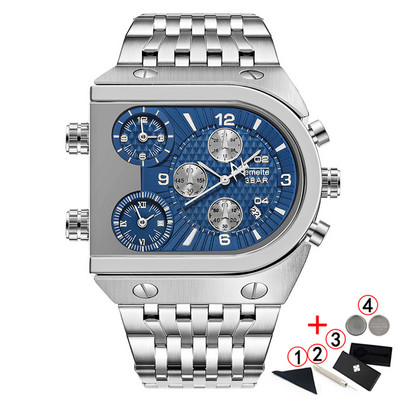 TEMEITE Zelta vīriešu pulksteņi Top zīmola luksusa nerūsējošā tērauda militārā kvarca liela izmēra zelta vīriešu rokas pulkstenis Relogio Masculino