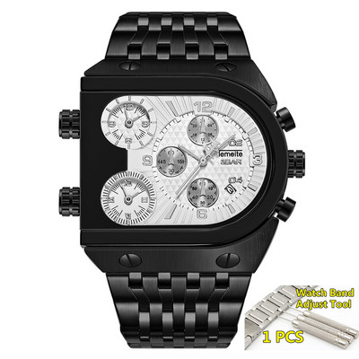 TEMEITE Zelta vīriešu pulksteņi Top zīmola luksusa nerūsējošā tērauda militārā kvarca liela izmēra zelta vīriešu rokas pulkstenis Relogio Masculino