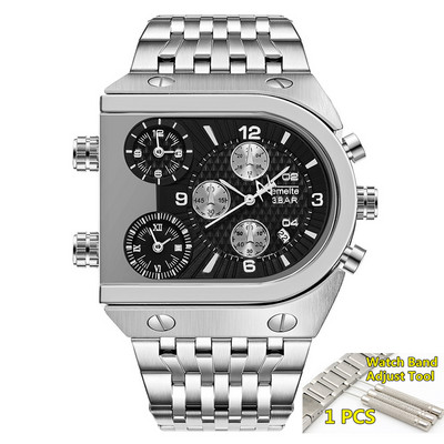 TEMEITE Zelta vīriešu pulksteņi Top zīmola luksusa nerūsējošā tērauda militārā kvarca liela izmēra zelta vīriešu rokas pulkstenis Relogio Masculino