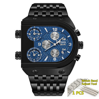 TEMEITE Zelta vīriešu pulksteņi Top zīmola luksusa nerūsējošā tērauda militārā kvarca liela izmēra zelta vīriešu rokas pulkstenis Relogio Masculino