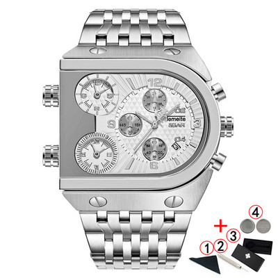 TEMEITE Zelta vīriešu pulksteņi Top zīmola luksusa nerūsējošā tērauda militārā kvarca liela izmēra zelta vīriešu rokas pulkstenis Relogio Masculino