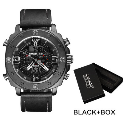 BOAMIGO Chronograph Men Classic Watch Quartz LED Digital Clock relojo hombre relogio masculino erkek kol saati