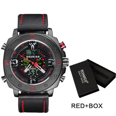BOAMIGO Chronograph Men Classic Watch Quartz LED Digital Clock relojo hombre relogio masculino erkek kol saati