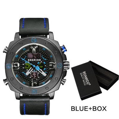 BOAMIGO Chronograph Men Classic Watch Quartz LED Digital Clock relojo hombre relogio masculino erkek kol saati