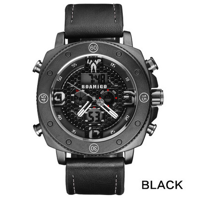 BOAMIGO Chronograph Men Classic Watch Quartz LED Digital Clock relojo hombre relogio masculino erkek kol saati