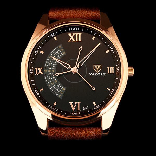 YAZOLE férfi divat sport rozsdamentes acél tok, bőr pánt, kvarc analóg karóra férfi karóra felső márkájú luxus karóra