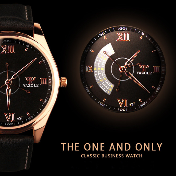 YAZOLE férfi divat sport rozsdamentes acél tok, bőr pánt, kvarc analóg karóra férfi karóra felső márkájú luxus karóra